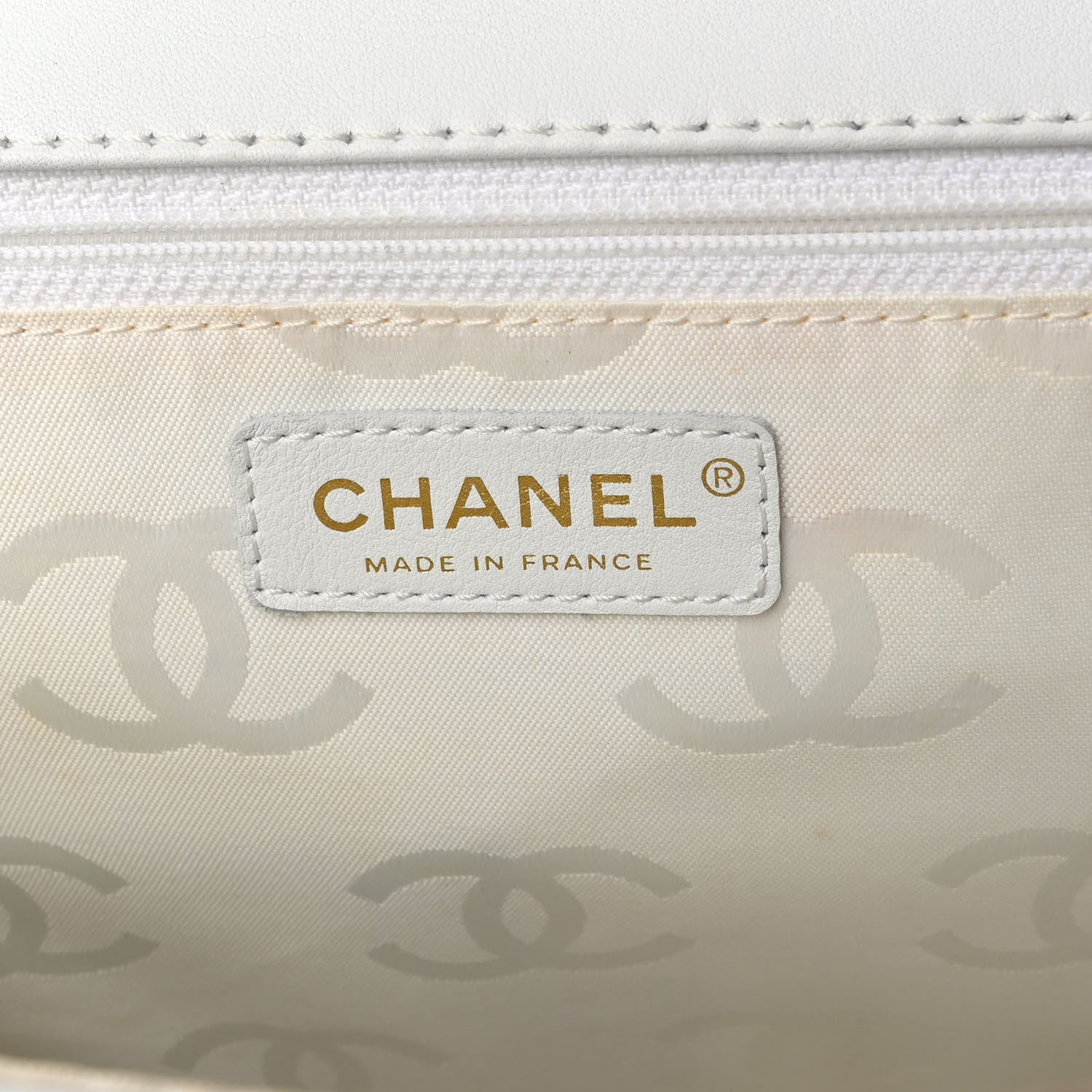 Chanel Calfskin Quilted Wild Stitch Large Flap White 6 of 10