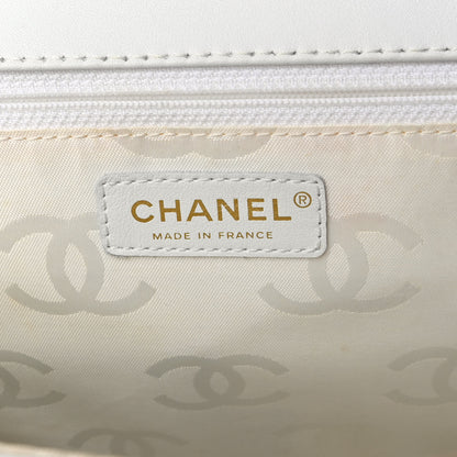 Chanel Calfskin Quilted Wild Stitch Large Flap White 6 of 10