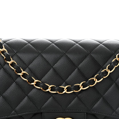Chanel Caviar Quilted Jumbo Double Flap Black 8 of 15