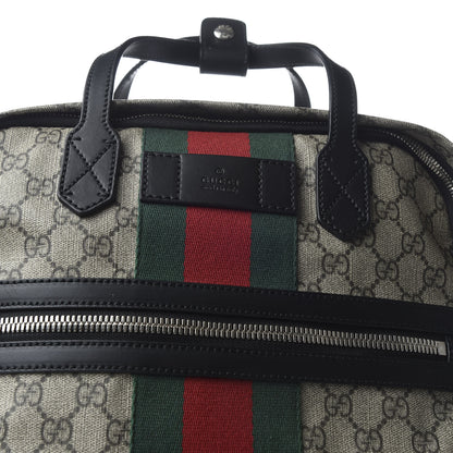 Gucci Soft GG Supreme Monogram Appia Calfskin Web Tote Backpack Beige Ebony Black 9 of 10