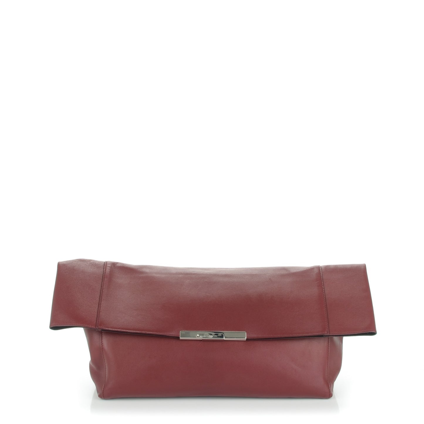 Calfskin Folded Clutch Burgundy