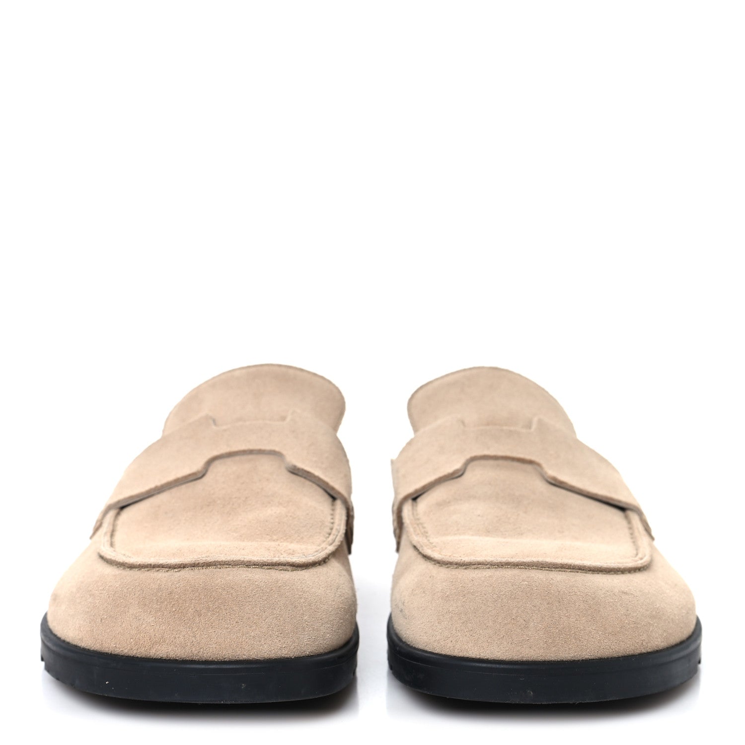 Hermes Suede Calfskin Womens Go Mules 39 Beige Argile 3 of 9
