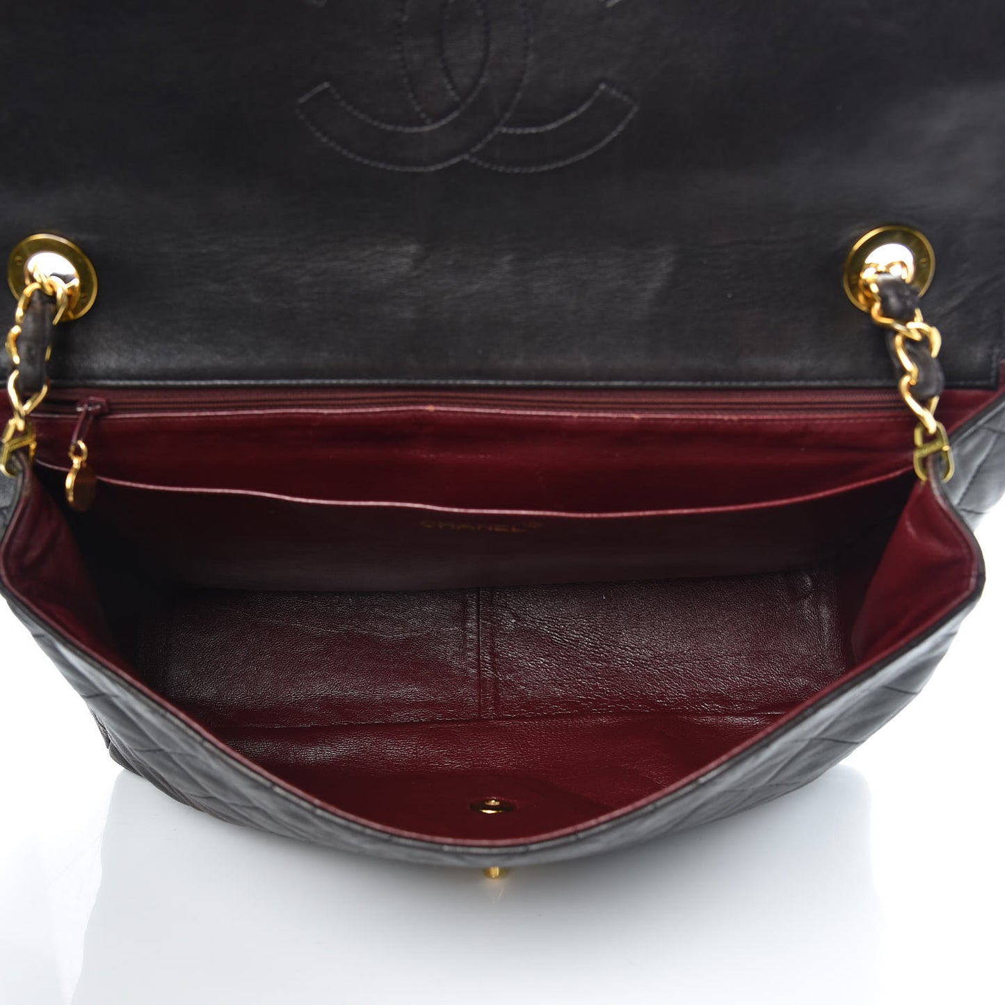 Lambskin Quilted XL Jumbo Single Flap Black