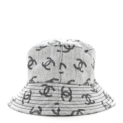 Chanel Denim CC Bucket Hat M White Black 5 of 8