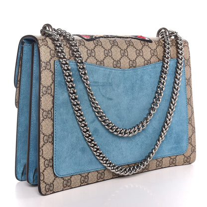 Gucci GG Supreme Monogram Angry Cat Embroidered Medium Dionysus Shoulder Bag Beige Ultramarine 4 of 8