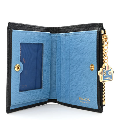 Prada Saffiano Robot Compact Wallet Black 5 of 8