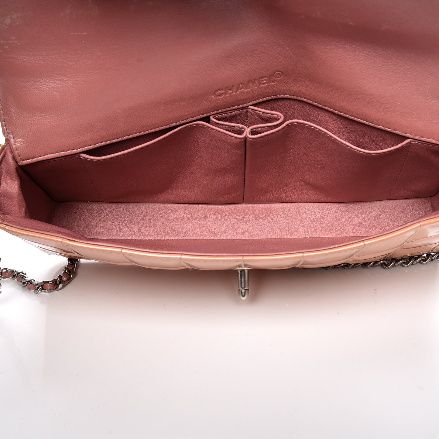 Patent East West Chocolate Bar Flap Pink