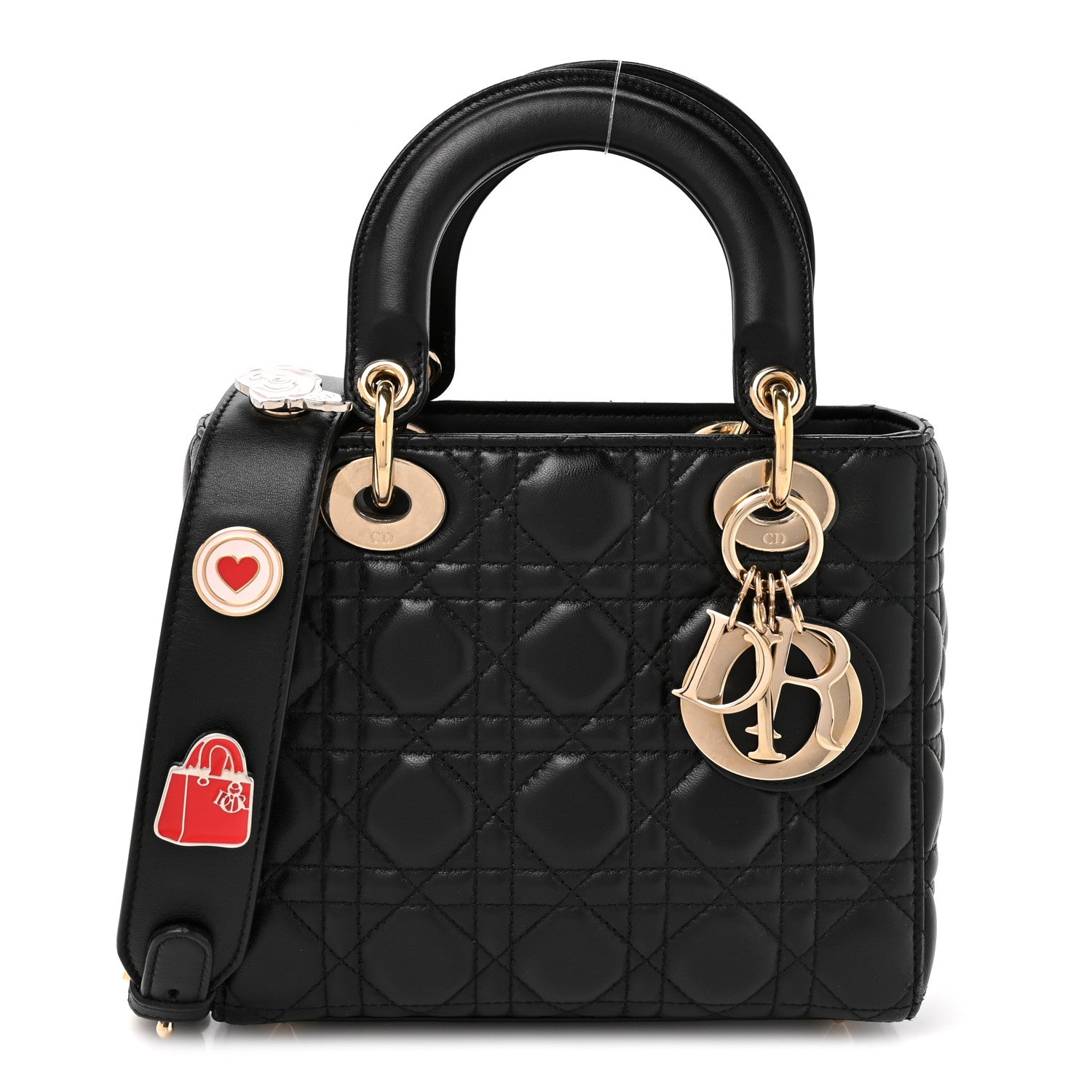 Christian Dior Lambskin Cannage Small Lucky Badges My Lady Dior Black 1 of 13