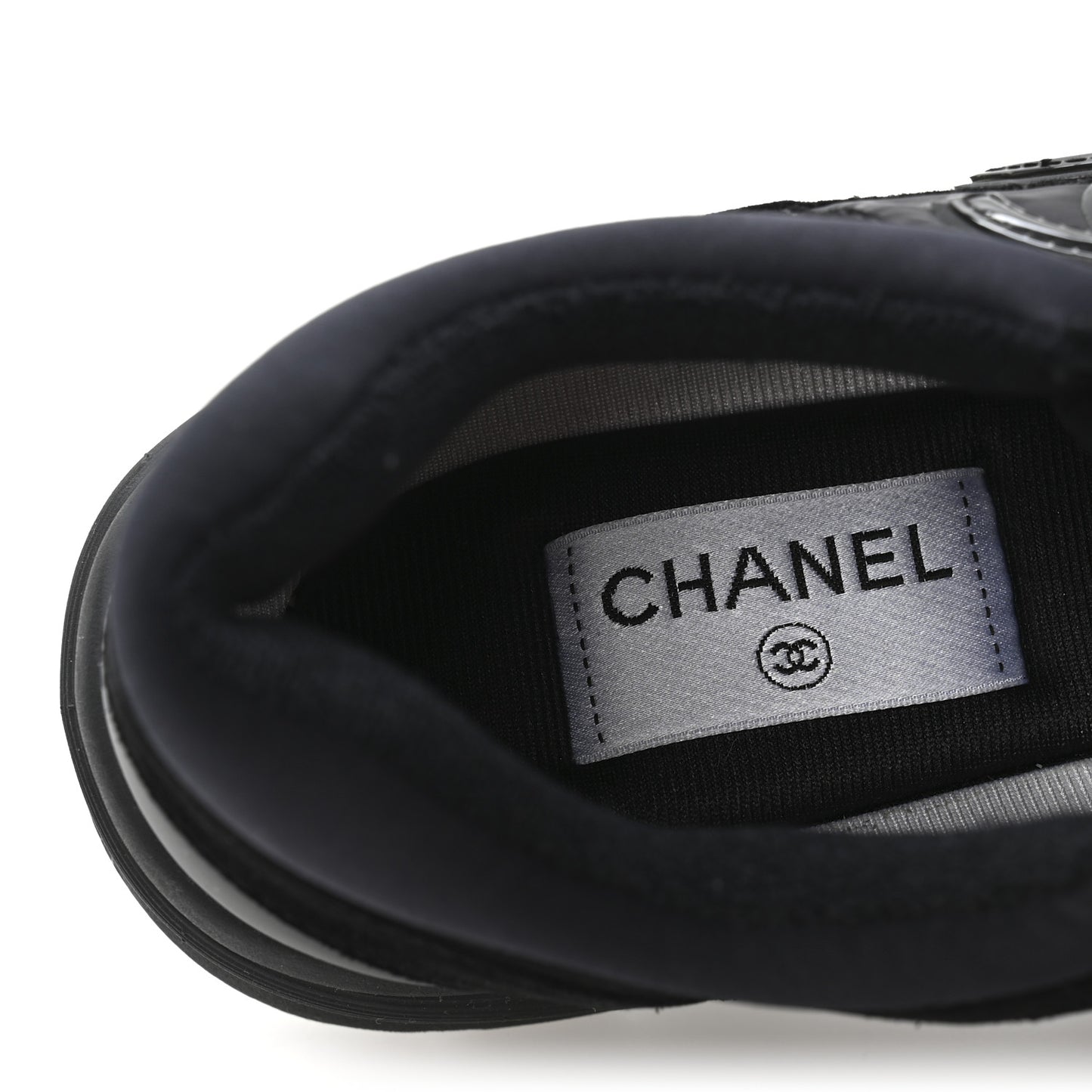 Fabric Calfskin Suede CC Sneakers 40 Black