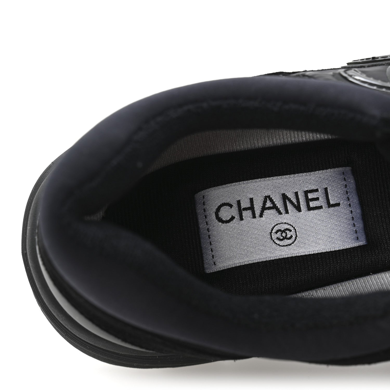 Chanel Fabric Calfskin Suede CC Sneakers 40 Black 7 of 10