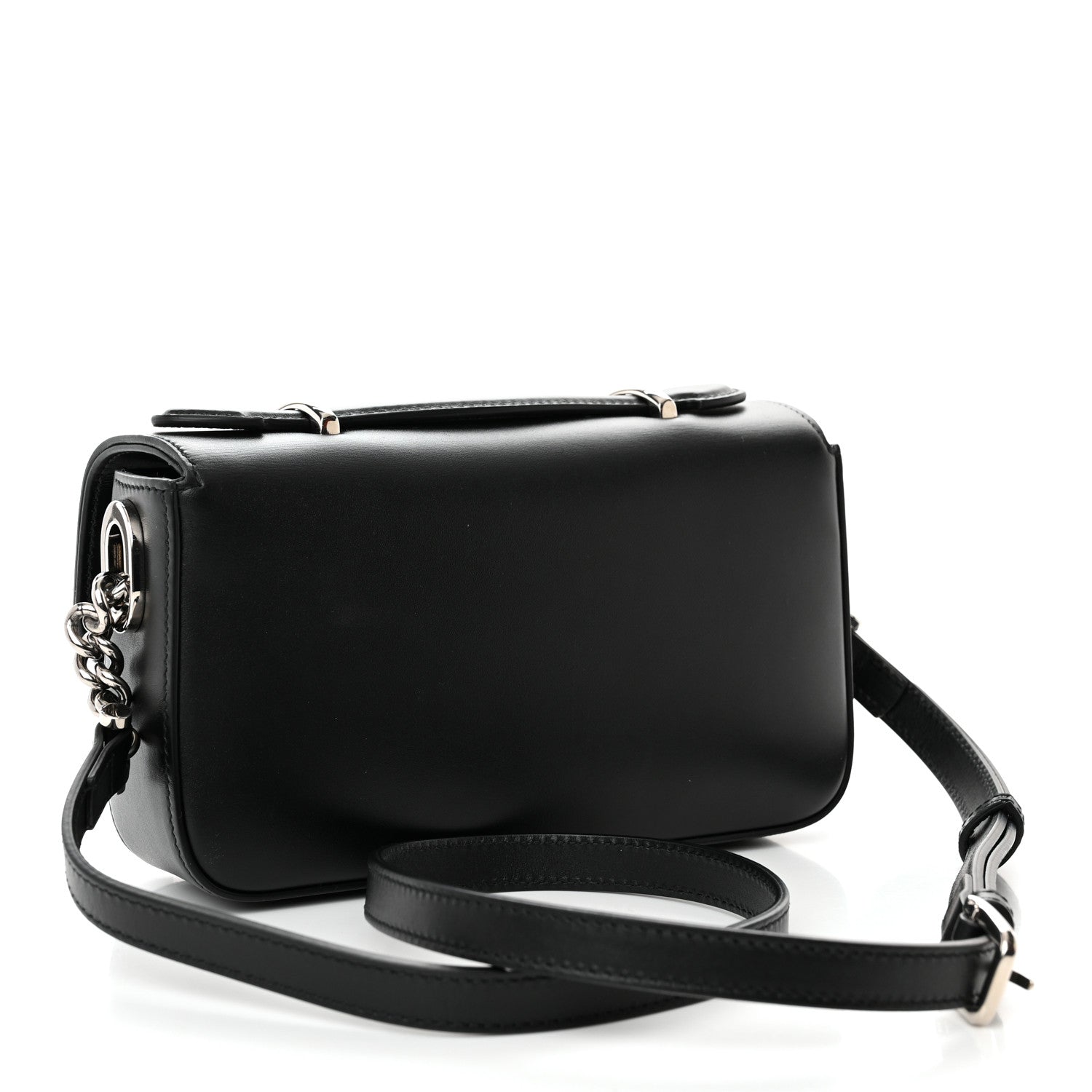 Gucci Senna Calfskin Petite GG Top Handle Shoulder Bag Black 3 of 10