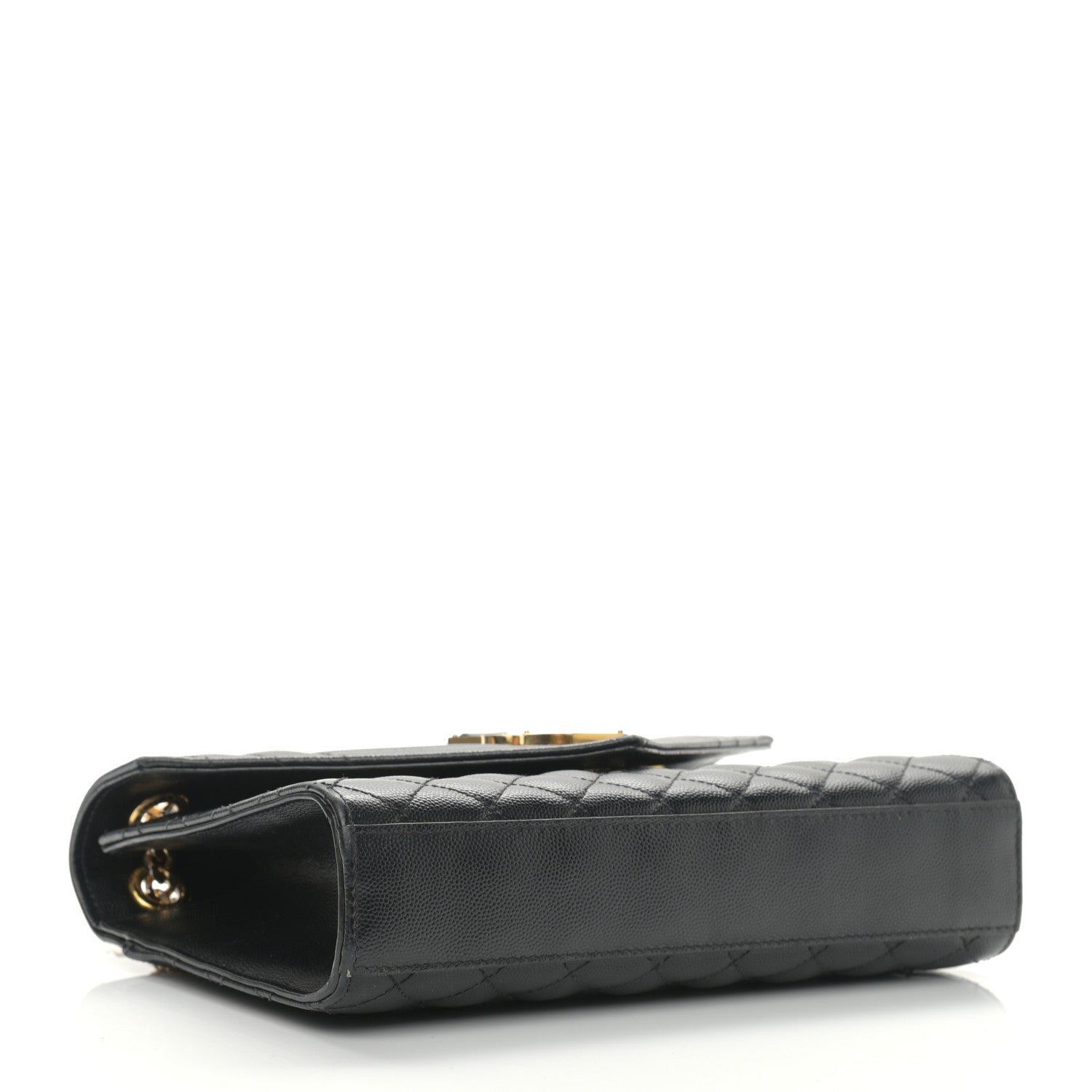 Saint Laurent Grain De Poudre Textured Mixed Matelasse Triquilt Medium Monogram Satchel Black 4 of 13