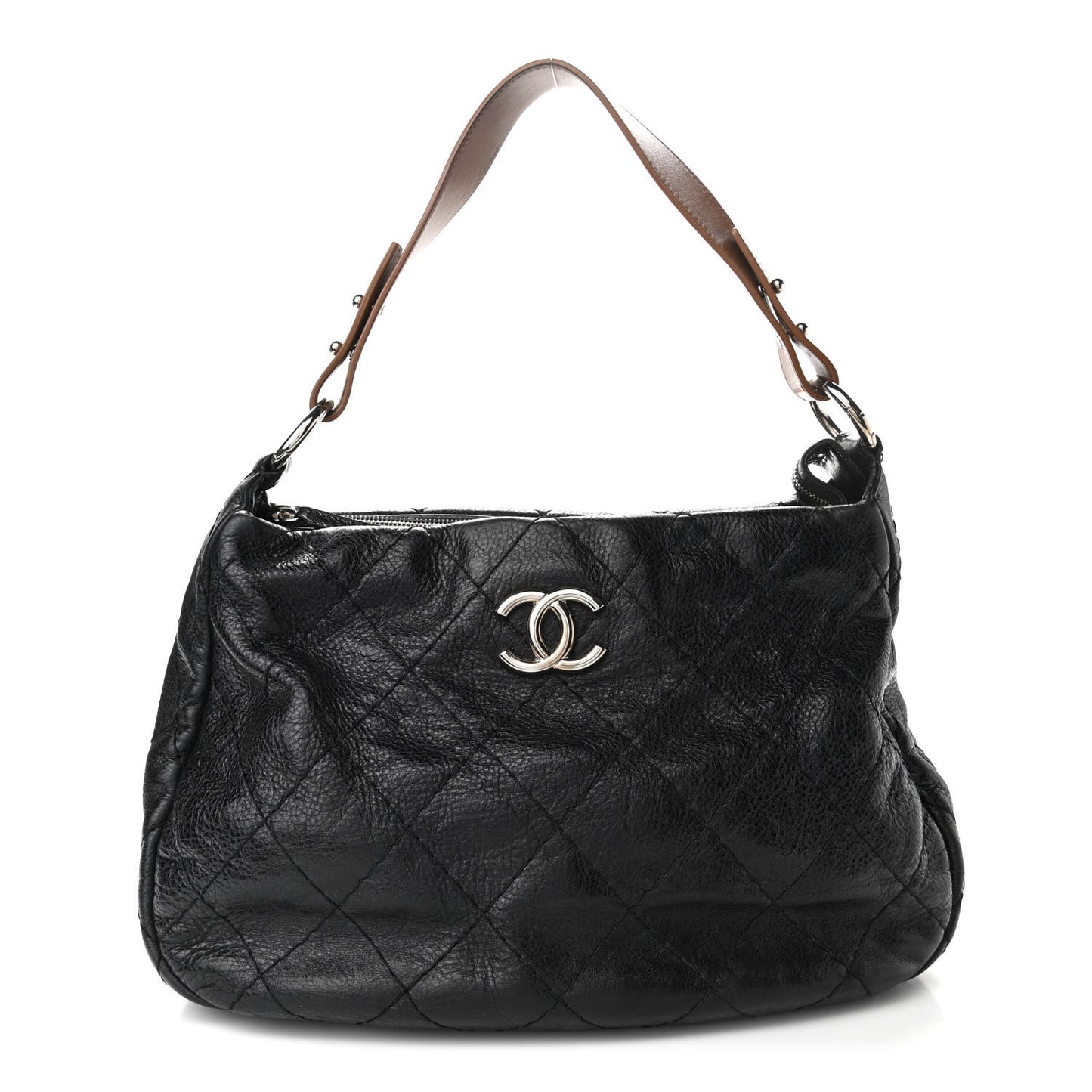 Glazed Calfskin On The Road Hobo Black