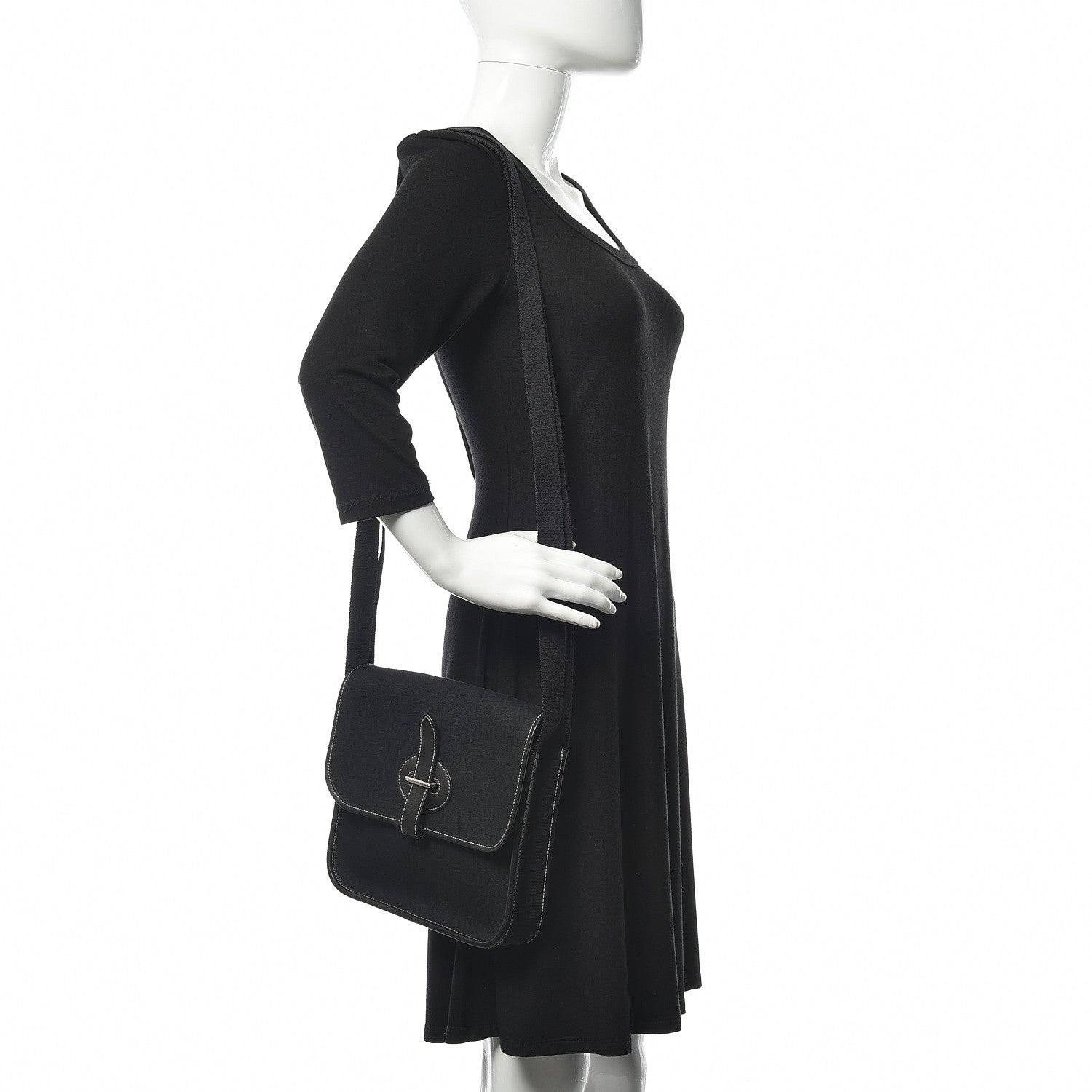 Hermes Toile Officier Mini Buenaventura Messenger Black 2 of 10