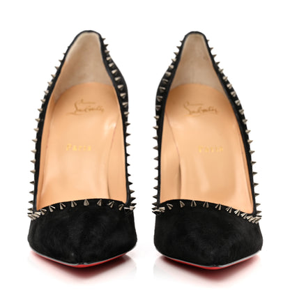 Christian Louboutin Veau Velours Anjalina 100 Pumps 40.5 Black Gun 2 of 7