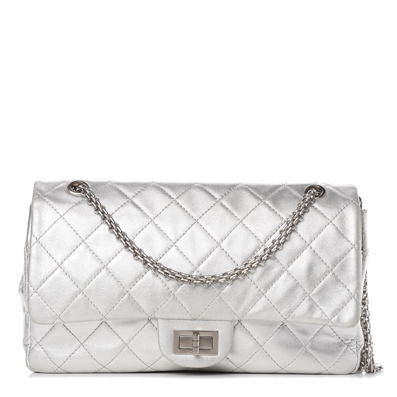 Chanel Metallic Lambskin Quilted 2.55 Reissue 227 Flap Silver 1 of 10