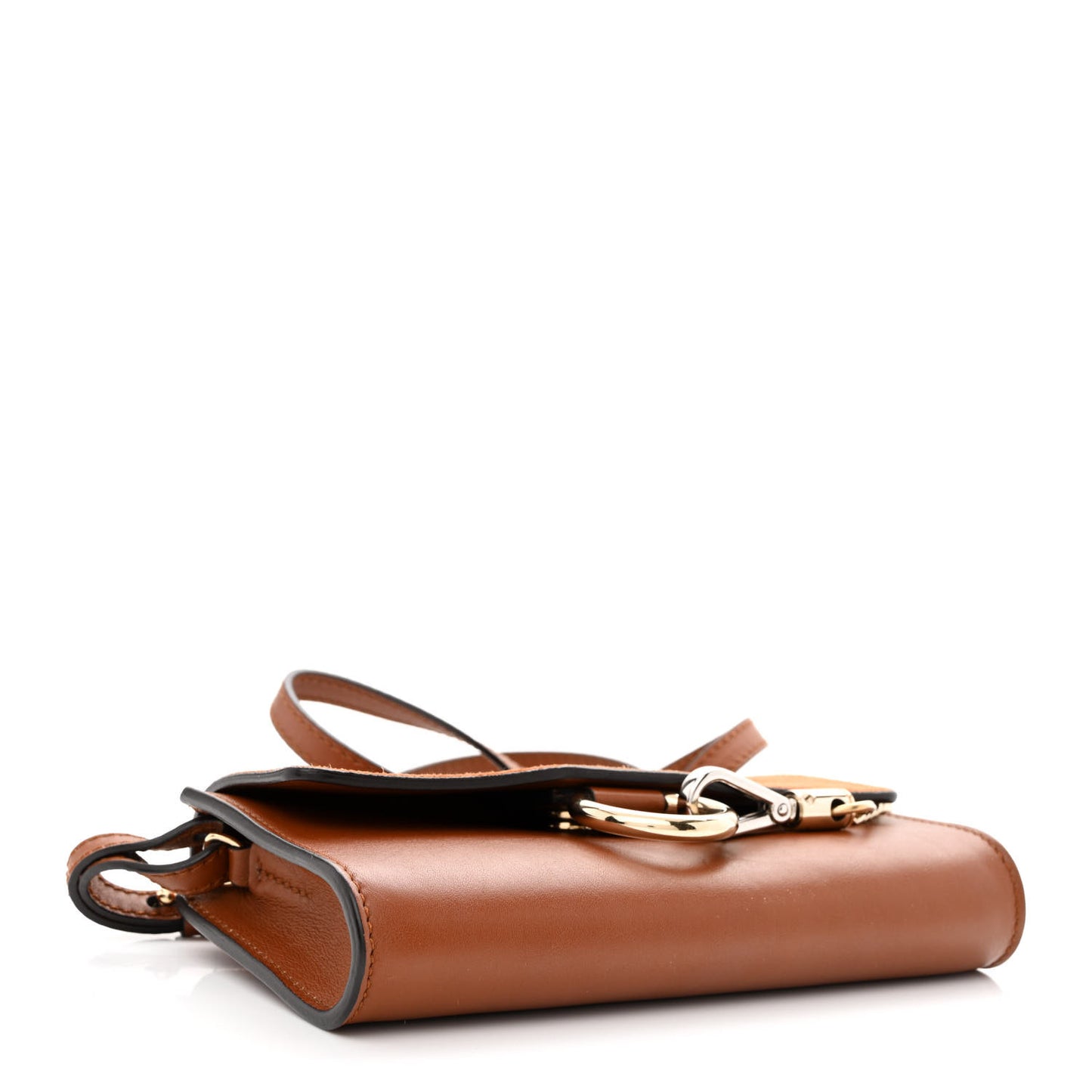 Suede Calfskin Faye Wallet On Strap Tan