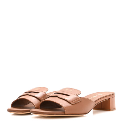 Prada Calfskin Slide Sandals 38.5 Cuoio 4 of 8