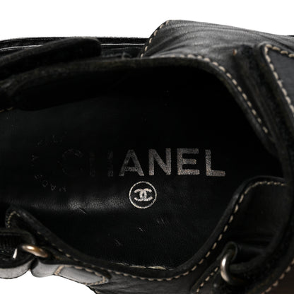 Chanel Calfskin Velcro Dad Sandals 35 Black 7 of 7