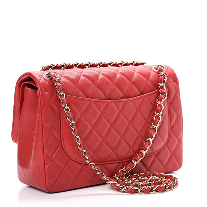 Chanel Caviar Quilted Jumbo Double Flap Red 2 of 11