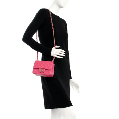 Chanel Lambskin Quilted Mini Square Flap Dark Pink 2 of 7