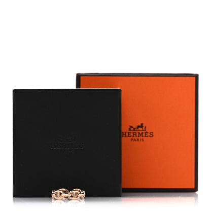 Hermes 18K Rose Gold PM Chaine d'Ancre Enchainee Ring 53 6.5 5 of 5