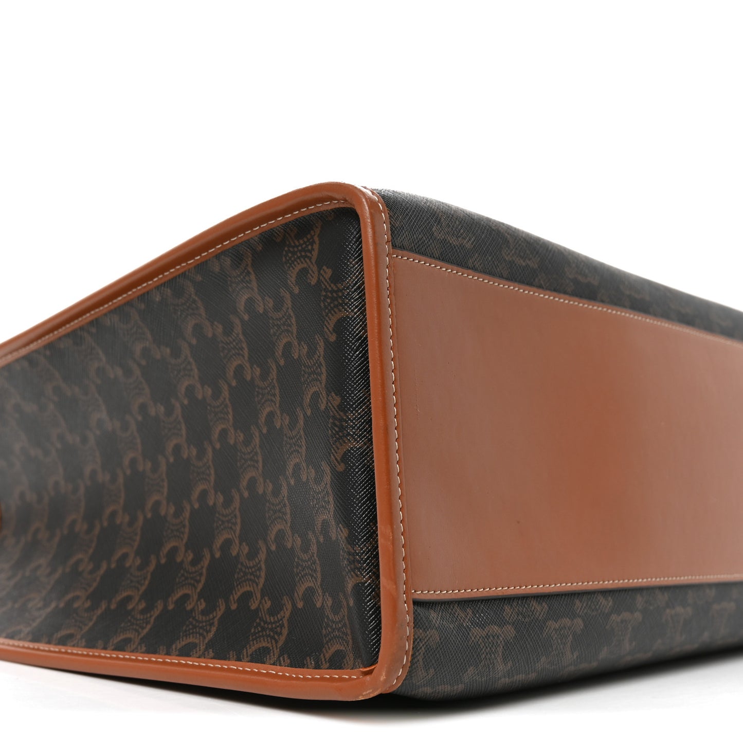 Triomphe Canvas Calfskin Horizontal Cabas Tan