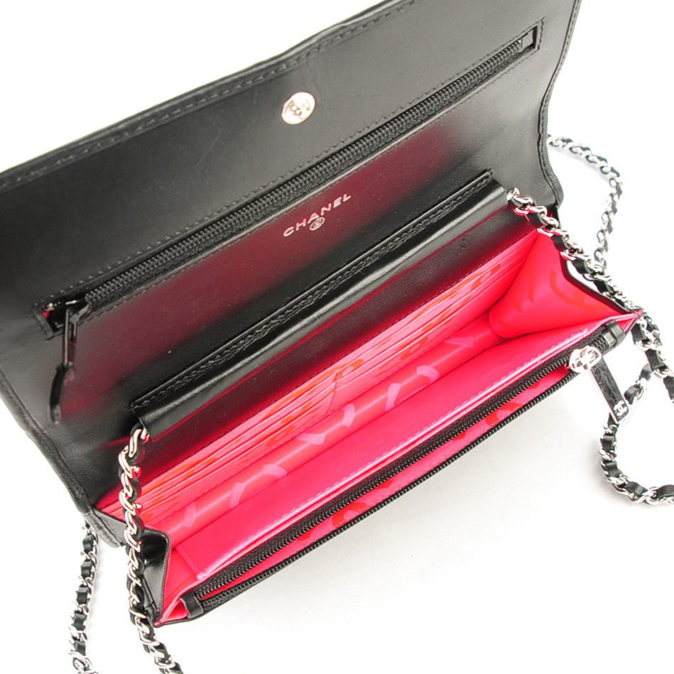 Chanel Calfskin Quilted Cambon Wallet On Chain WOC Black 5 of 8