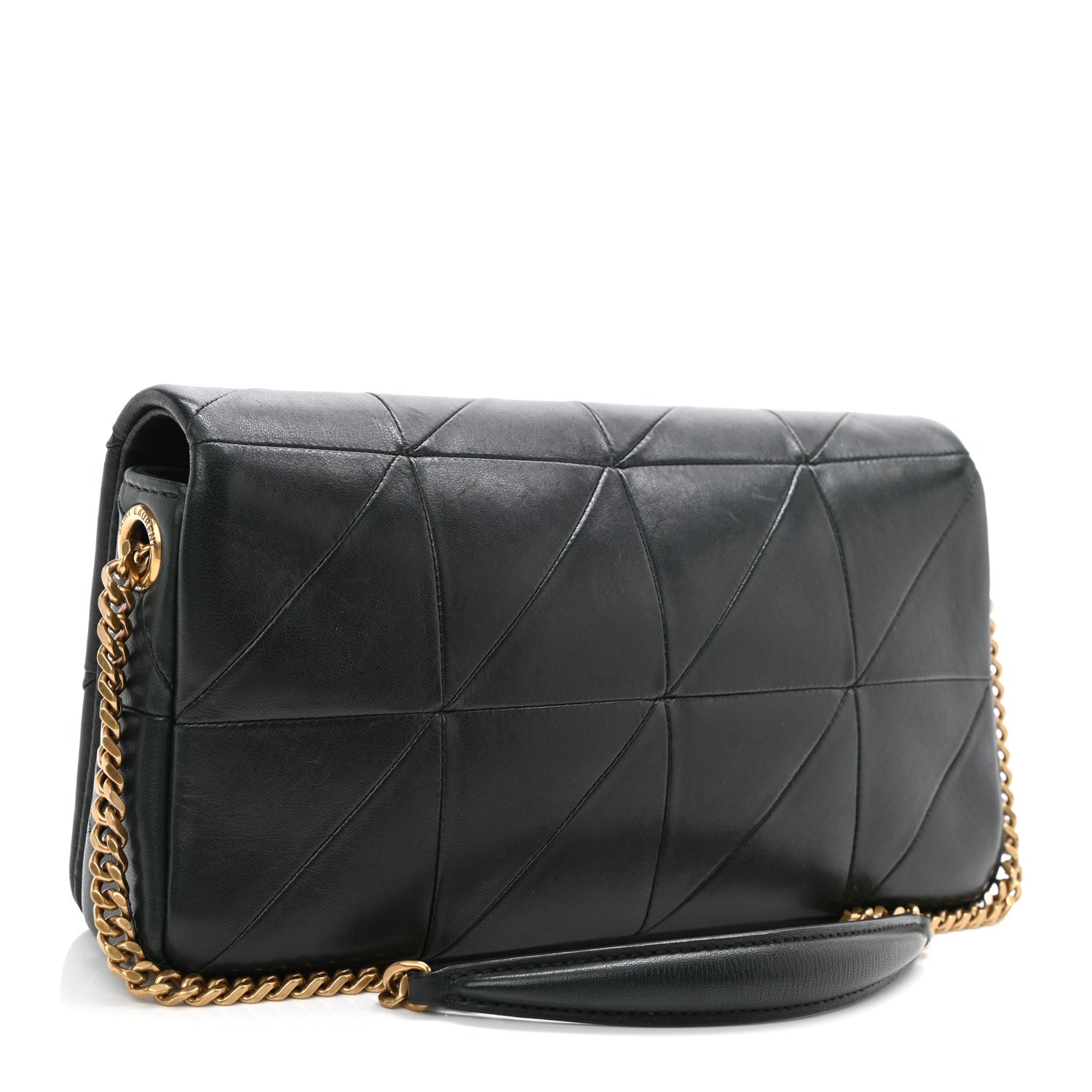Saint Laurent Lambskin Patchwork Monogram Medium Jamie Baguette Dark Green 5 of 11