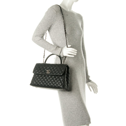 Chanel Caviar Quilted Medium Coco Handle Flap Black 2 of 9