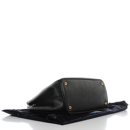 Prada Saffiano Lux Small Double Zip Tote Nero Black 4 of 11