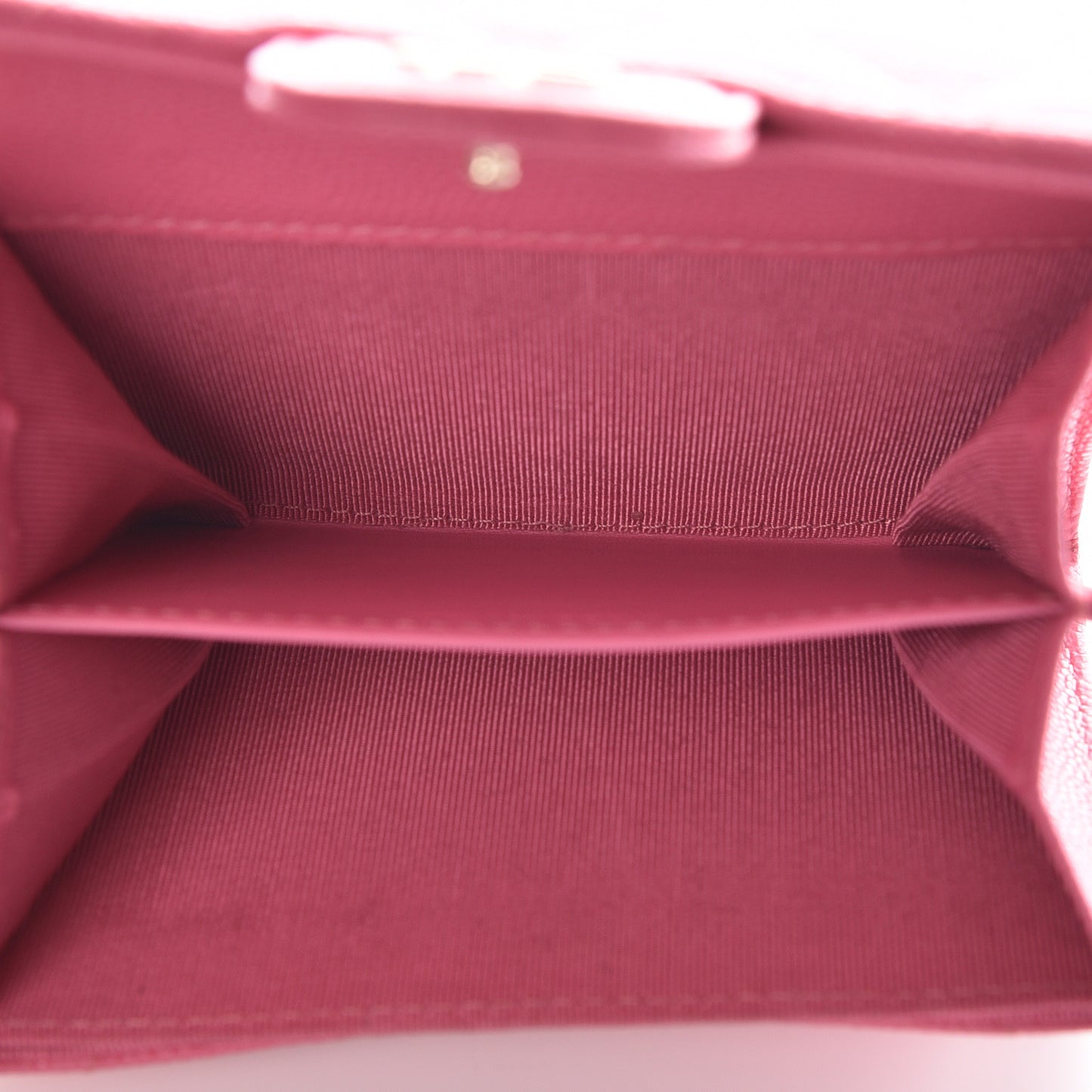 Caviar Quilted Flap Card Holder Wallet Pink