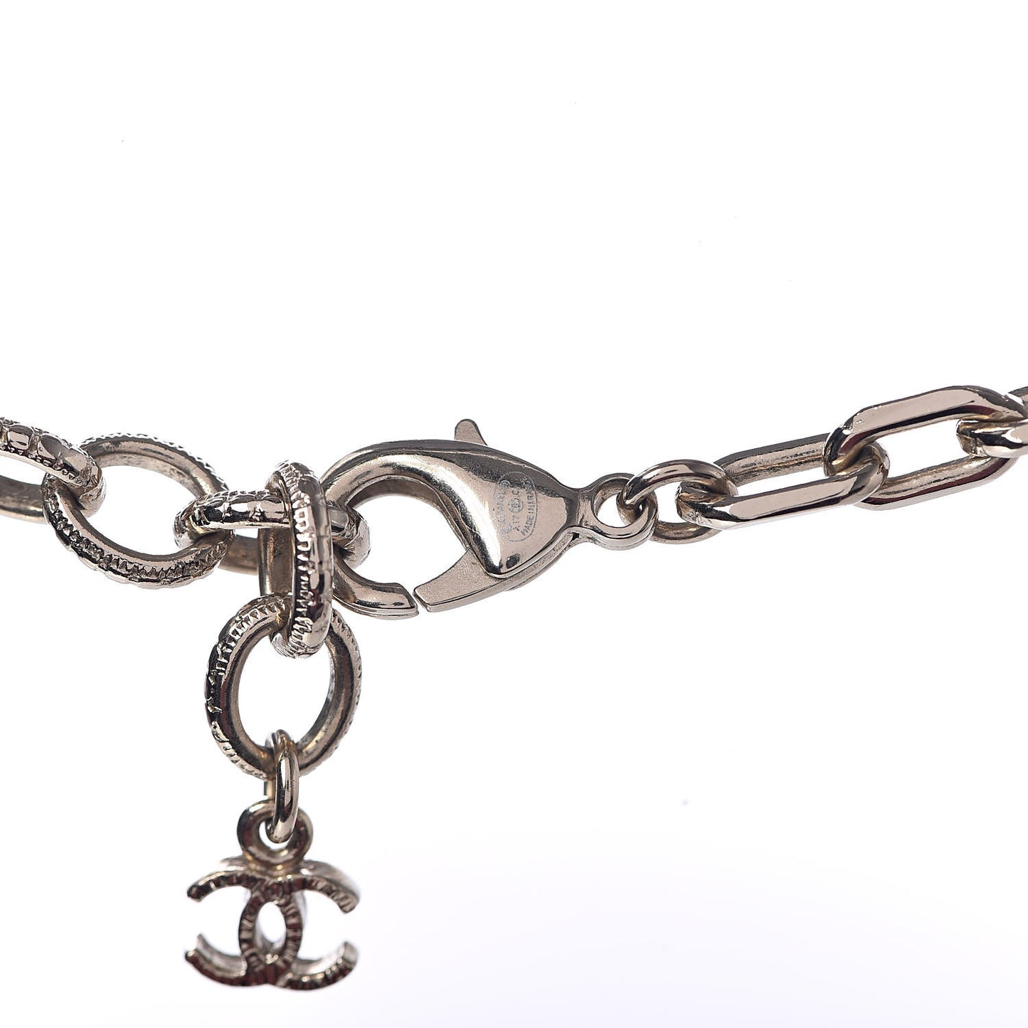 Crystal Chain Short Logo Necklace Gold