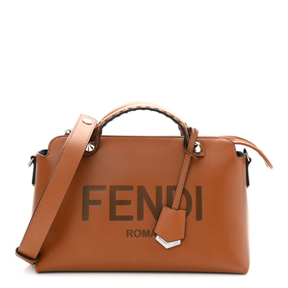 Fendi Vitello King Logo Embossed Medium By The Way Boston Bag Cuoio 1 of 12