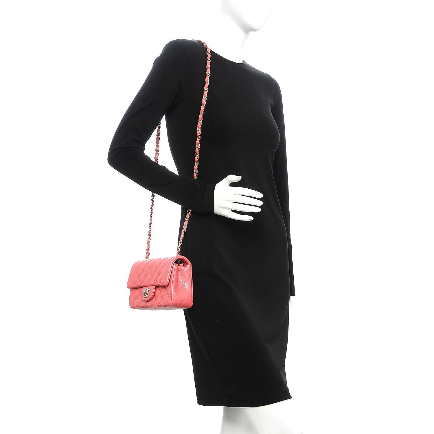 Chanel Caviar Quilted Mini Rectangular Flap Pink 2 of 8