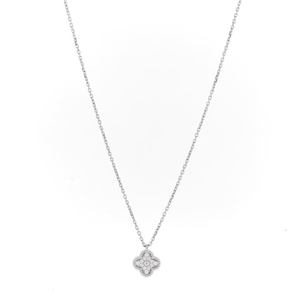 Van Cleef & Arpels 18K White Gold Diamond Sweet Alhambra Pendant Necklace 1 of 6