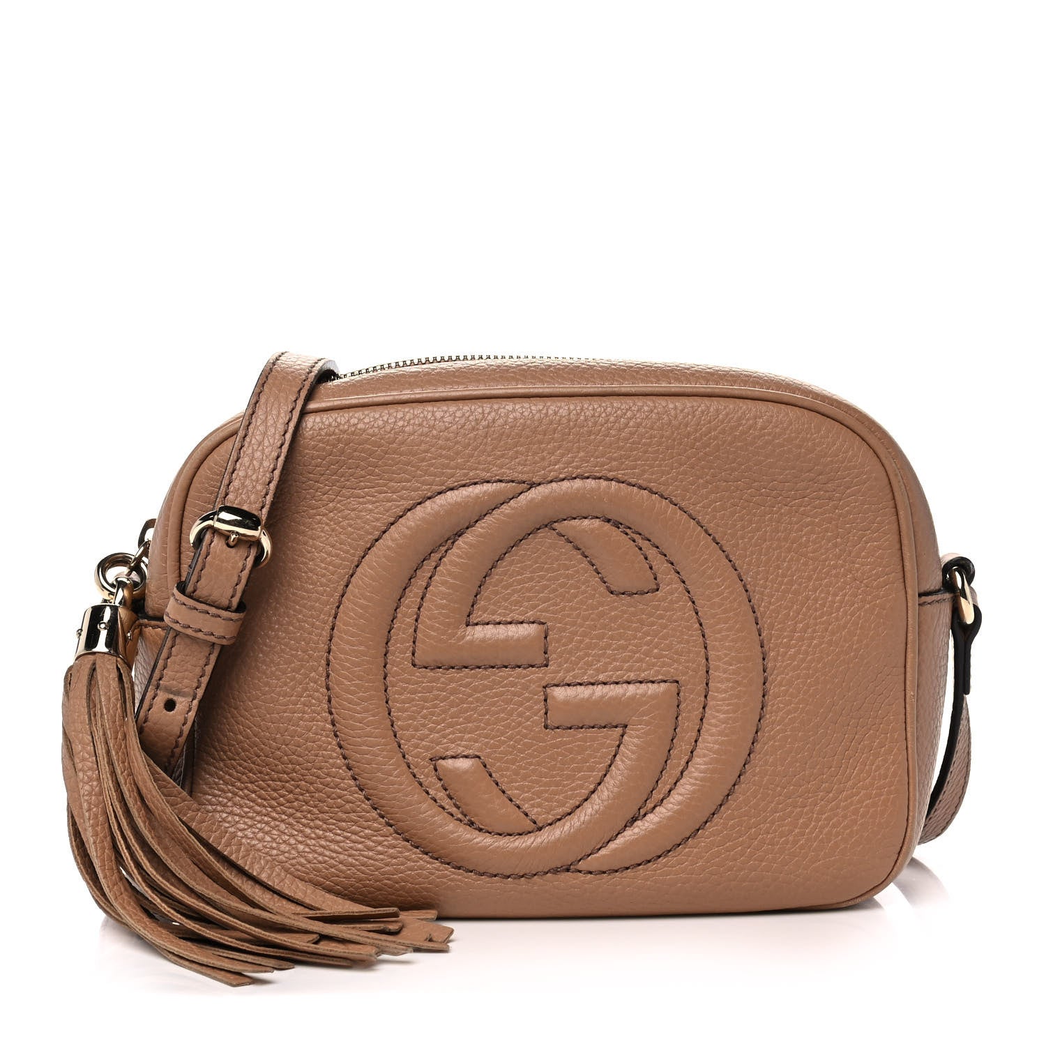 Gucci Pebbled Calfskin Small Soho Disco Bag Camelia 1 of 13