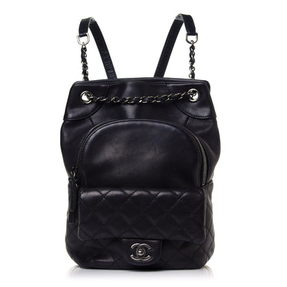 Chanel Lambskin Quilted Drawstring Backpack Black 1 of 14