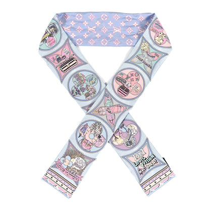 Louis Vuitton Silk Monogram Louis In A Comic Bandeau Bleu 1 of 3