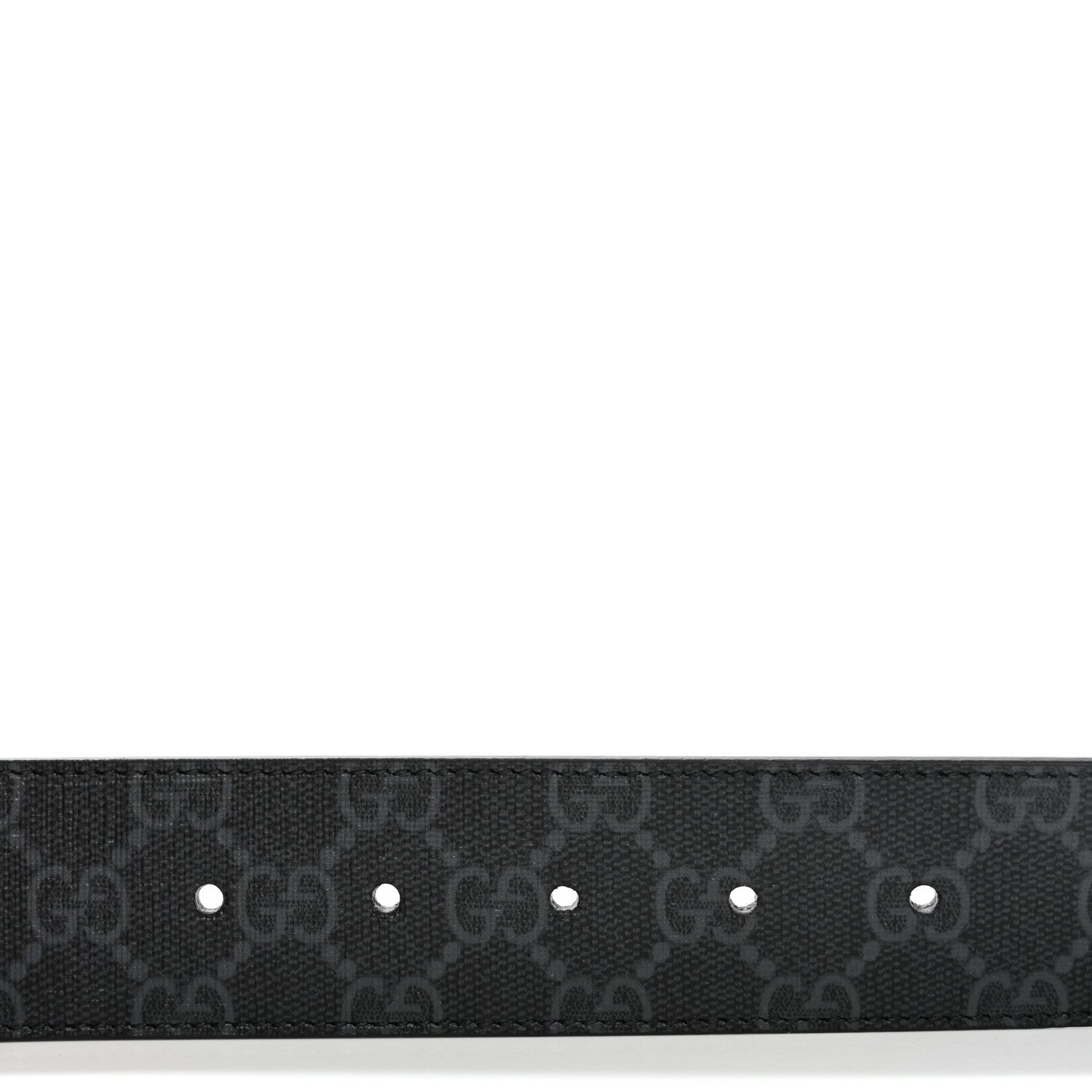 Gucci GG Supreme Monogram Selleria Calfskin Interlocking G 40mm Belt 95 38 Black Grey 3 of 6