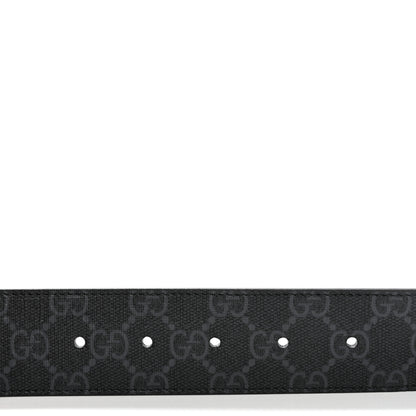 Gucci GG Supreme Monogram Selleria Calfskin Interlocking G 40mm Belt 95 38 Black Grey 3 of 6