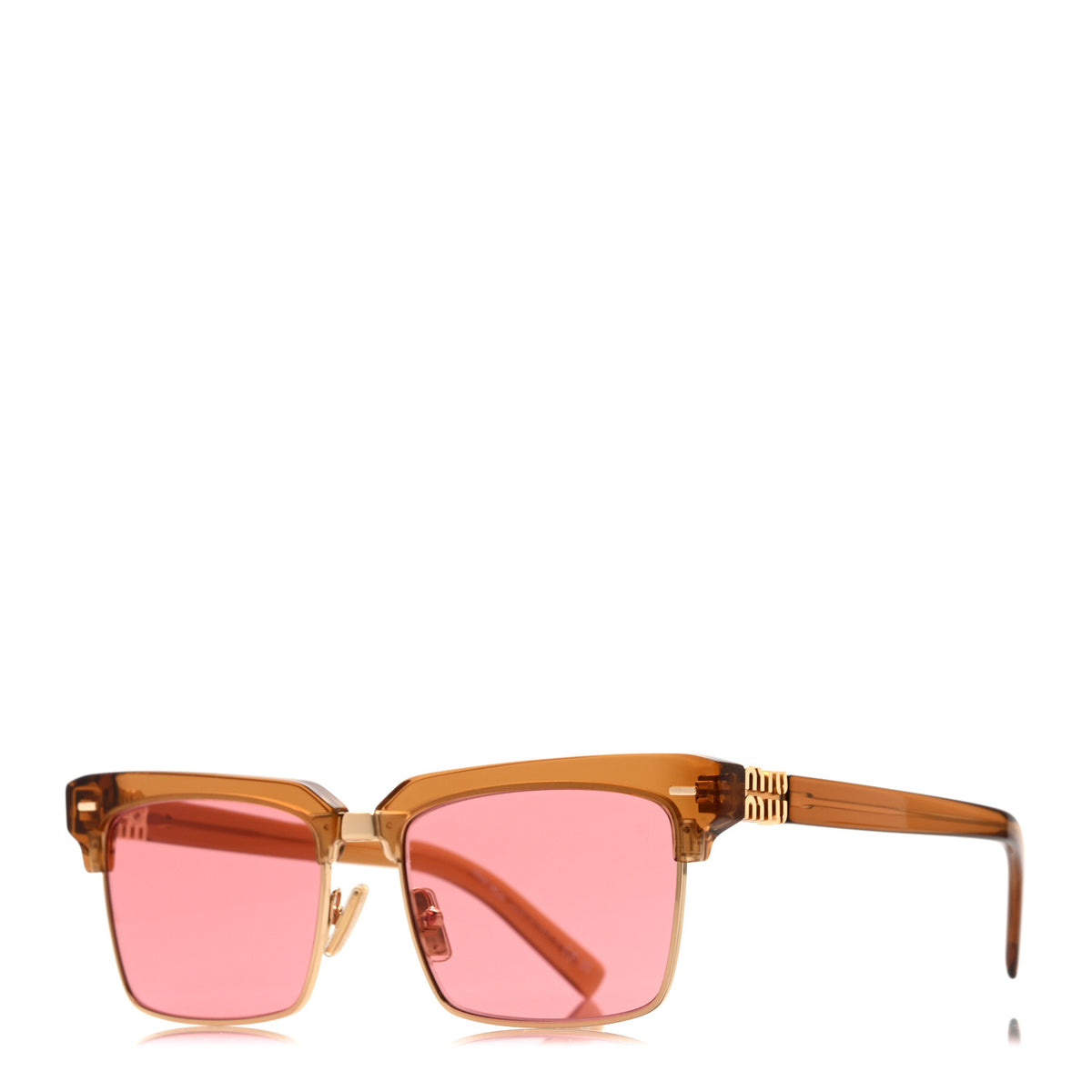 Miu Miu Acetate Metal Square Sunglasses SMU10Z Caramel Pink 1 of 6