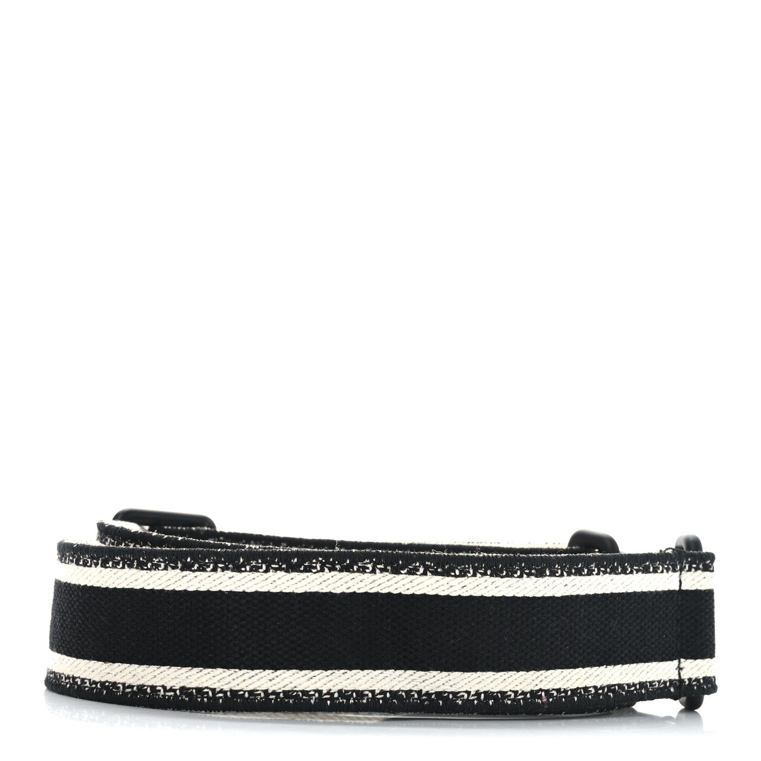 Christian Dior Canvas Embroidered Shoulder Strap Black Ultramatte 2 of 5