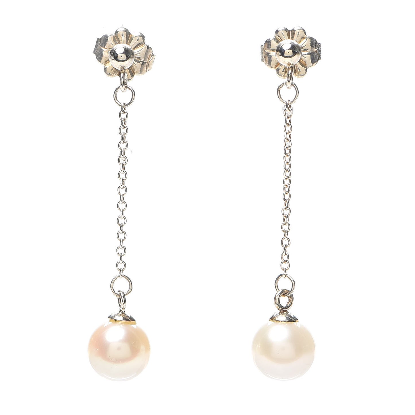Sterling Silver Pearl Ziegfeld Drop Earrings
