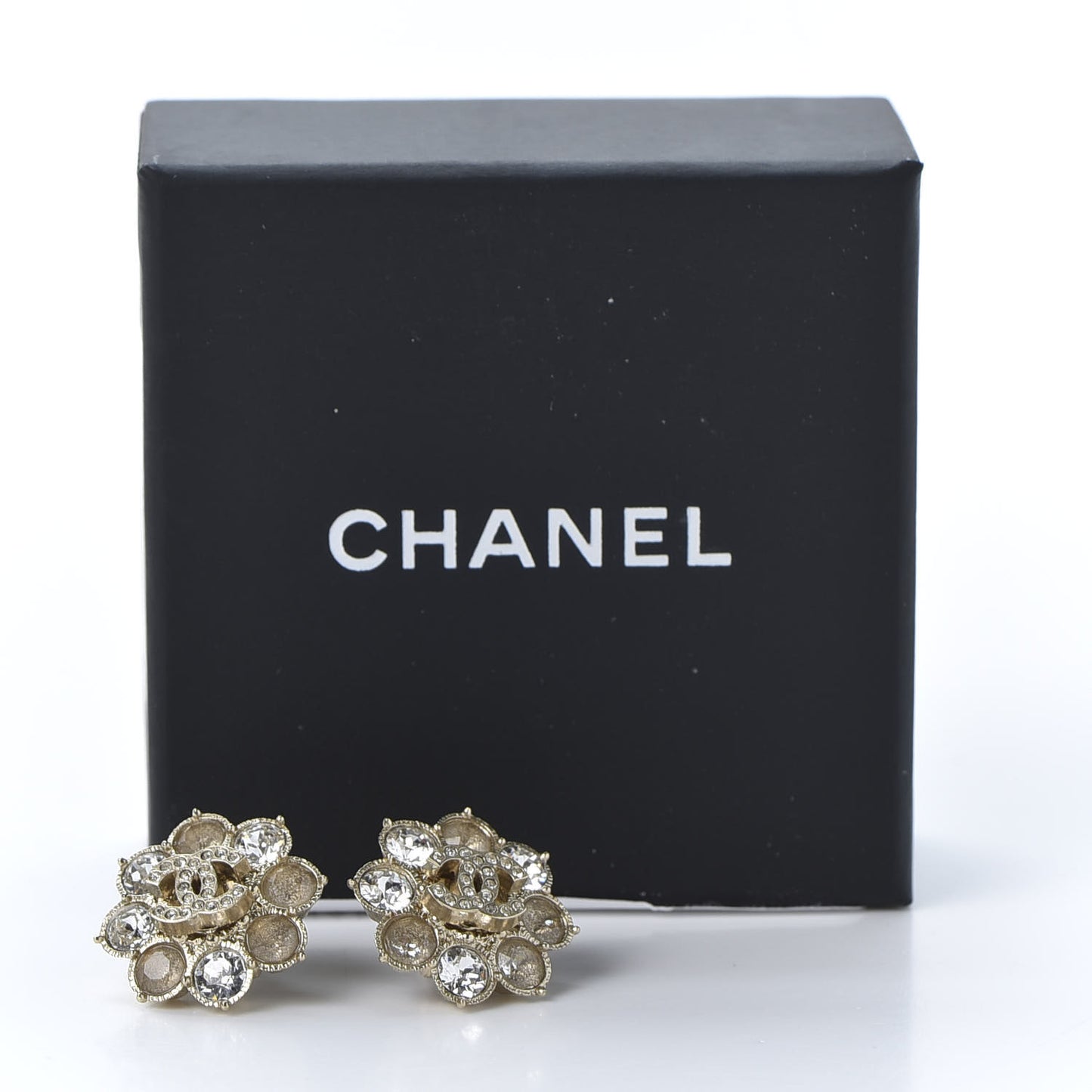 Crystal CC Earrings Gold