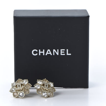Chanel Crystal CC Earrings Gold 5 of 5