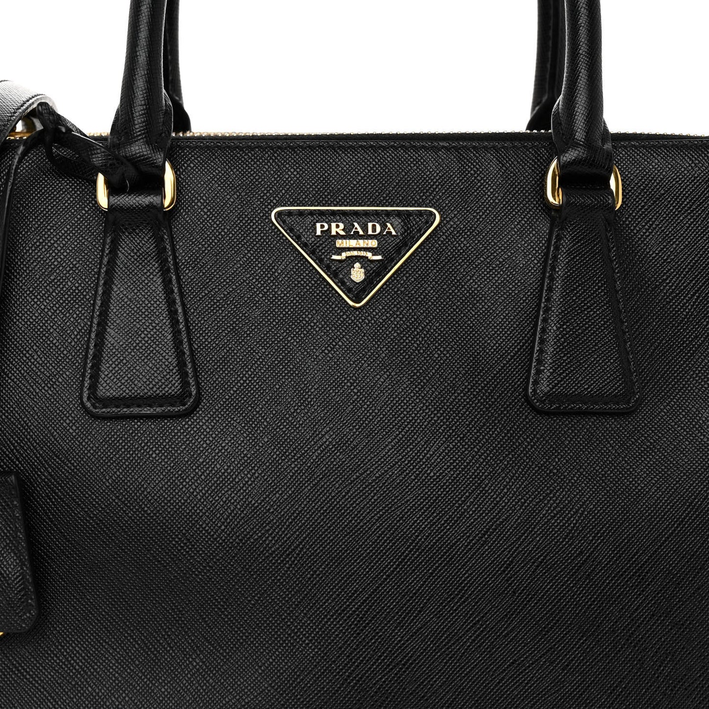 Saffiano Small Galleria Double Zip Tote Black