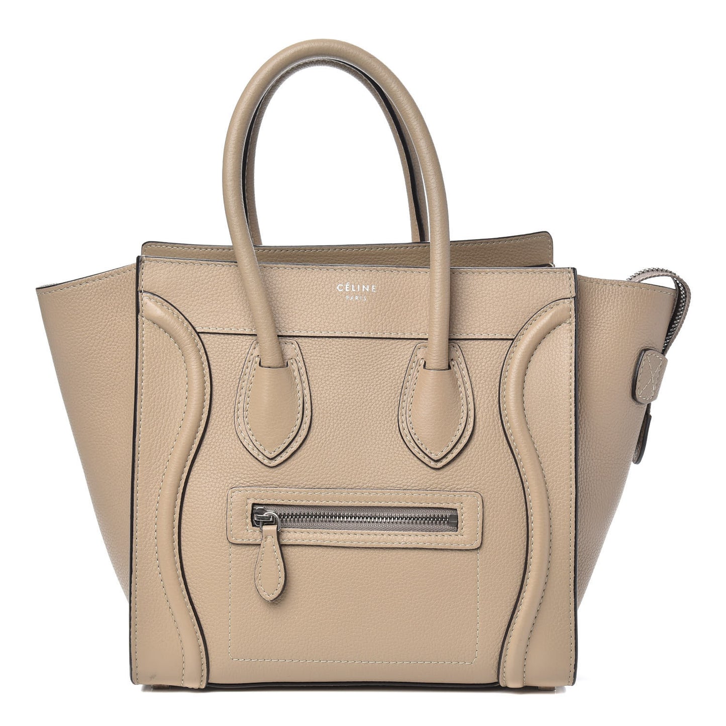 Drummed Calfskin Micro Luggage Dune