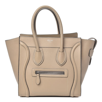 Celine Drummed Calfskin Micro Luggage Dune 1 of 13