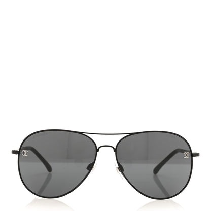 Chanel Aviator CC Sunglasses 4189-T-Q Black 2 of 7